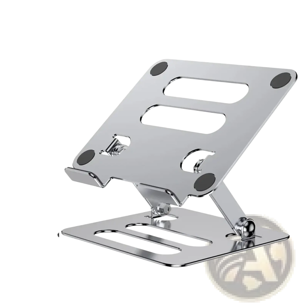 Magnpeter silver metallic adjustable aluminum tablet and phone stand with customizable height and angle for iPads and phones