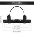 Adjustable bicycle pannier bag clip and rack buckle in black with red accents and adjustable clamps for secure mounting