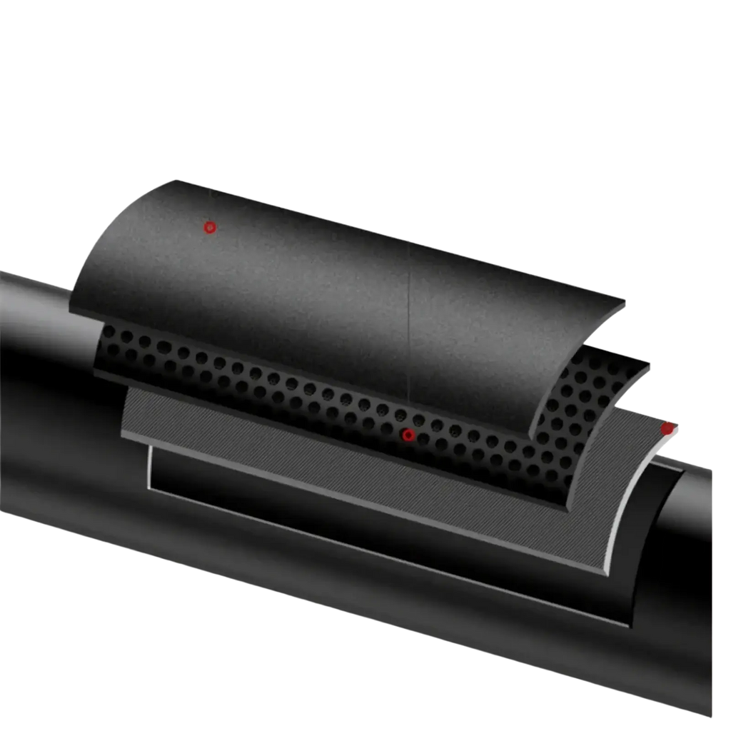 Black cylindrical pipe with layered coating structure for adjustable doorway pull up bar in home fitness equipment