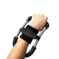 Black adjustable forearm strength trainer with electroplated carbon steel spring handles and padded grip for fitness training