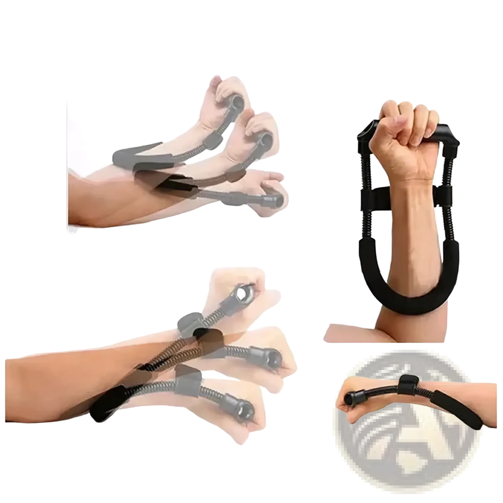 Adjustable hand grip strengthener forearm exerciser black elastic wrist exerciser with padded handles and tension settings