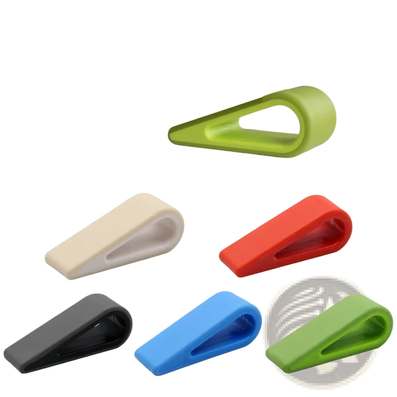Lime green silicone door stopper with smooth flexible design for adjustable laptop stand ergonomic cooler base pad