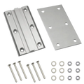 Stainless steel hinge assembly with matching mounting plate and hardware for adjustable laptop table leg aluminum rv
