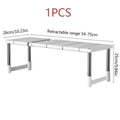 Adjustable layered partition rack and telescopic sink holder in white plastic and metal with retractable design