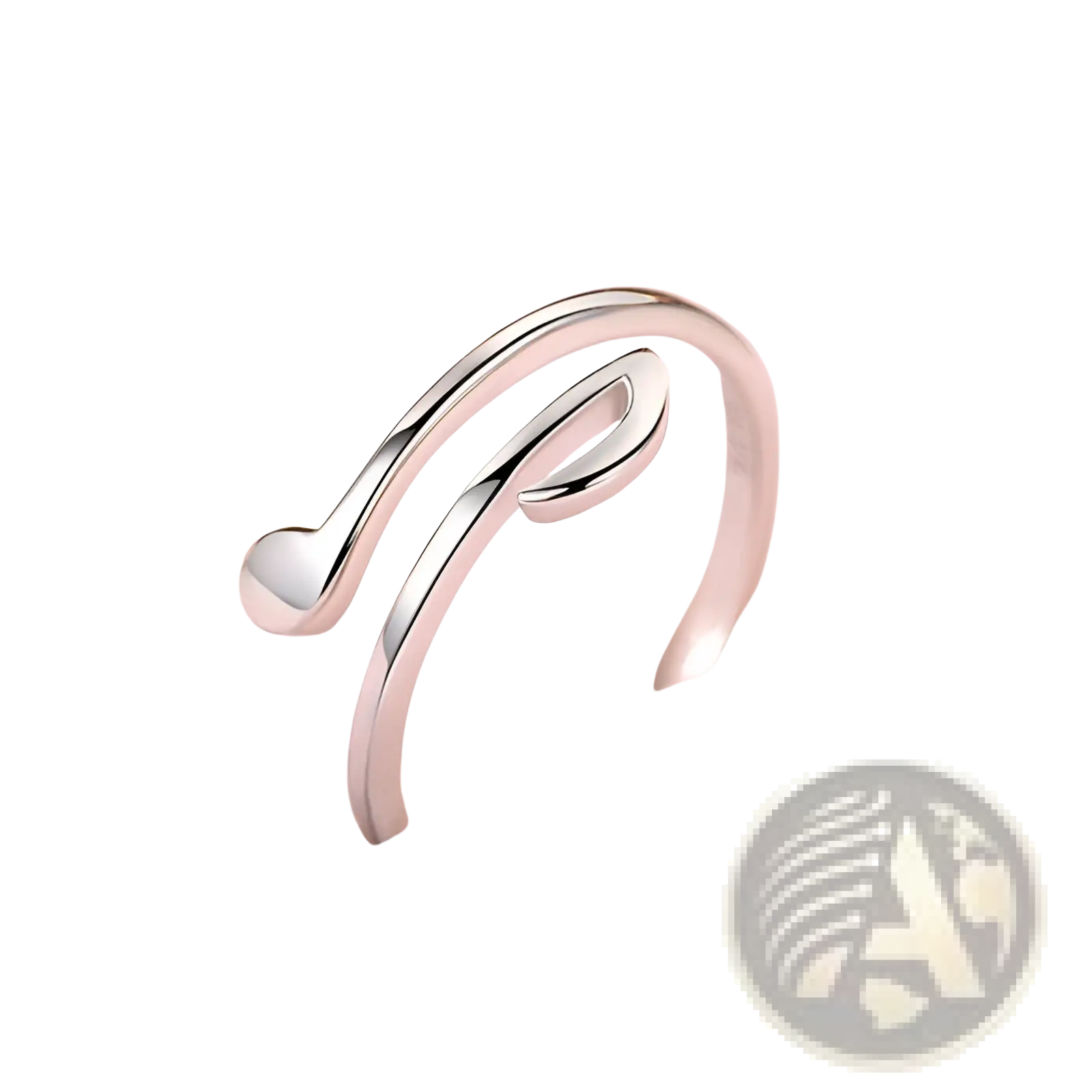 Silver minimalist music note ring with polished finish adjustable design from rose gold music note and heart rings collection
