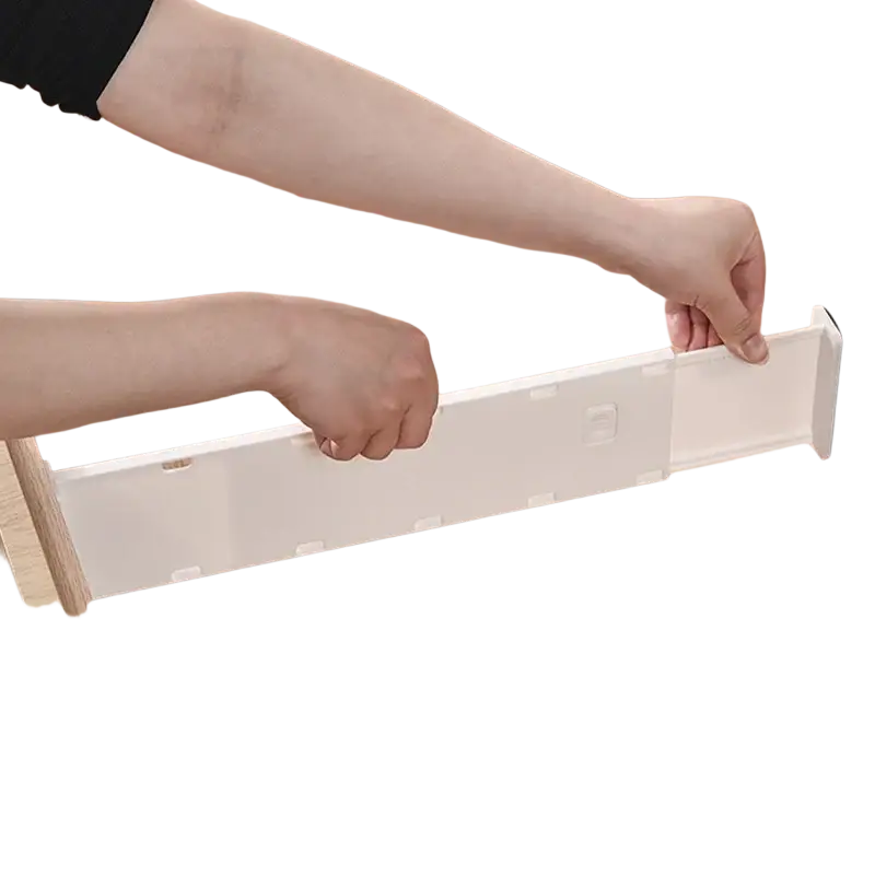 White plastic drawer organizer divider with adjustable free-combination design and minimalist style