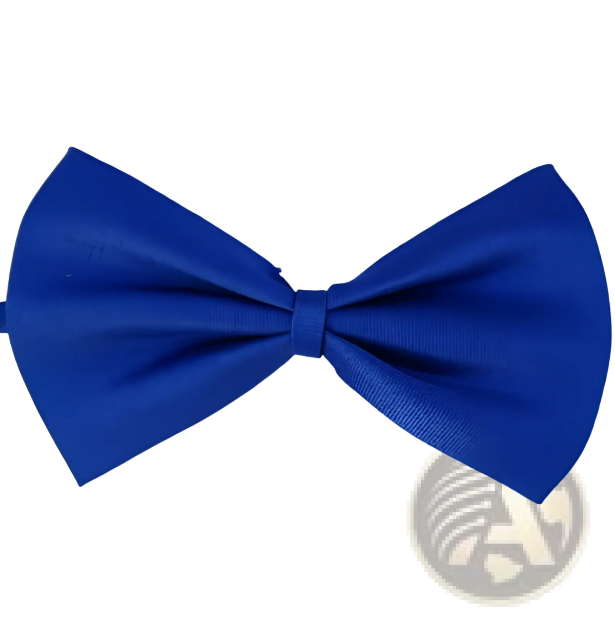 Adjustable royal blue satin pet bow tie with smooth glossy finish and neatly tied knot for dogs and cats