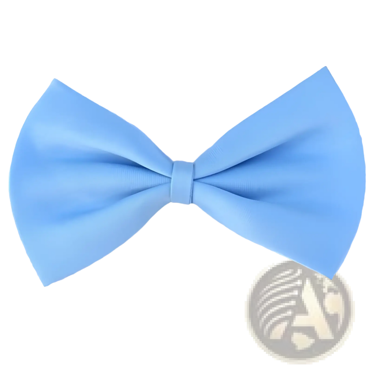 Adjustable satin pet bow tie for dogs and cats in soft pastel blue with smooth fabric and classic symmetrical design