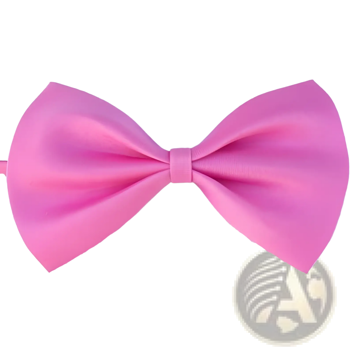 Adjustable vibrant pink satin pet bow tie with smooth glossy finish and neatly tied loops for dogs and cats
