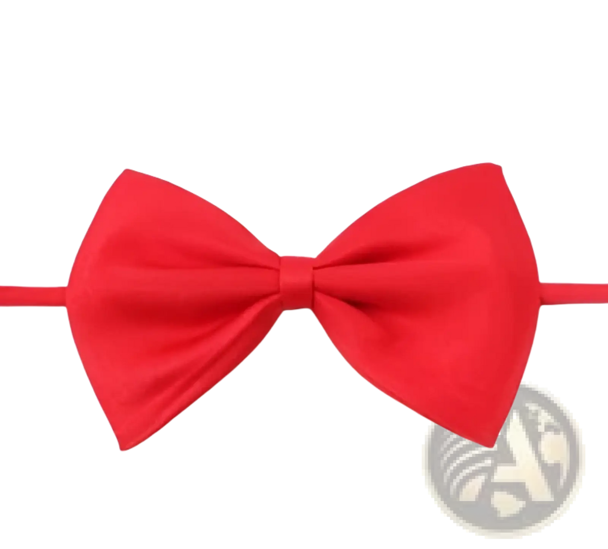 Adjustable satin pet bow tie for dogs and cats in vibrant red with smooth fabric and a neatly tied knot