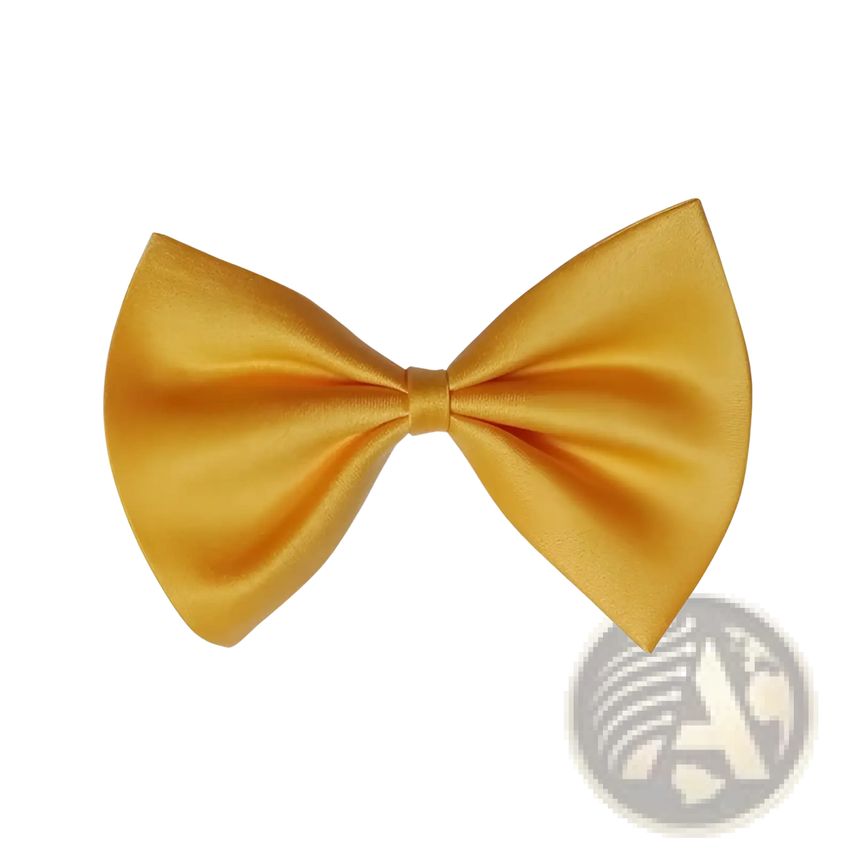 Adjustable satin pet bow tie for dogs and cats in golden color with smooth glossy finish and symmetrical design