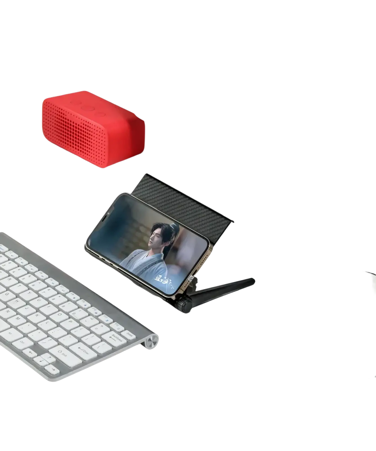 Black carbon fiber adjustable screen top storage shelf monitor stand with sleek modern design for desktop use