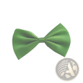 Adjustable solid color bow pet collar featuring a solid green satin bow tie with a smooth glossy finish and symmetrical design