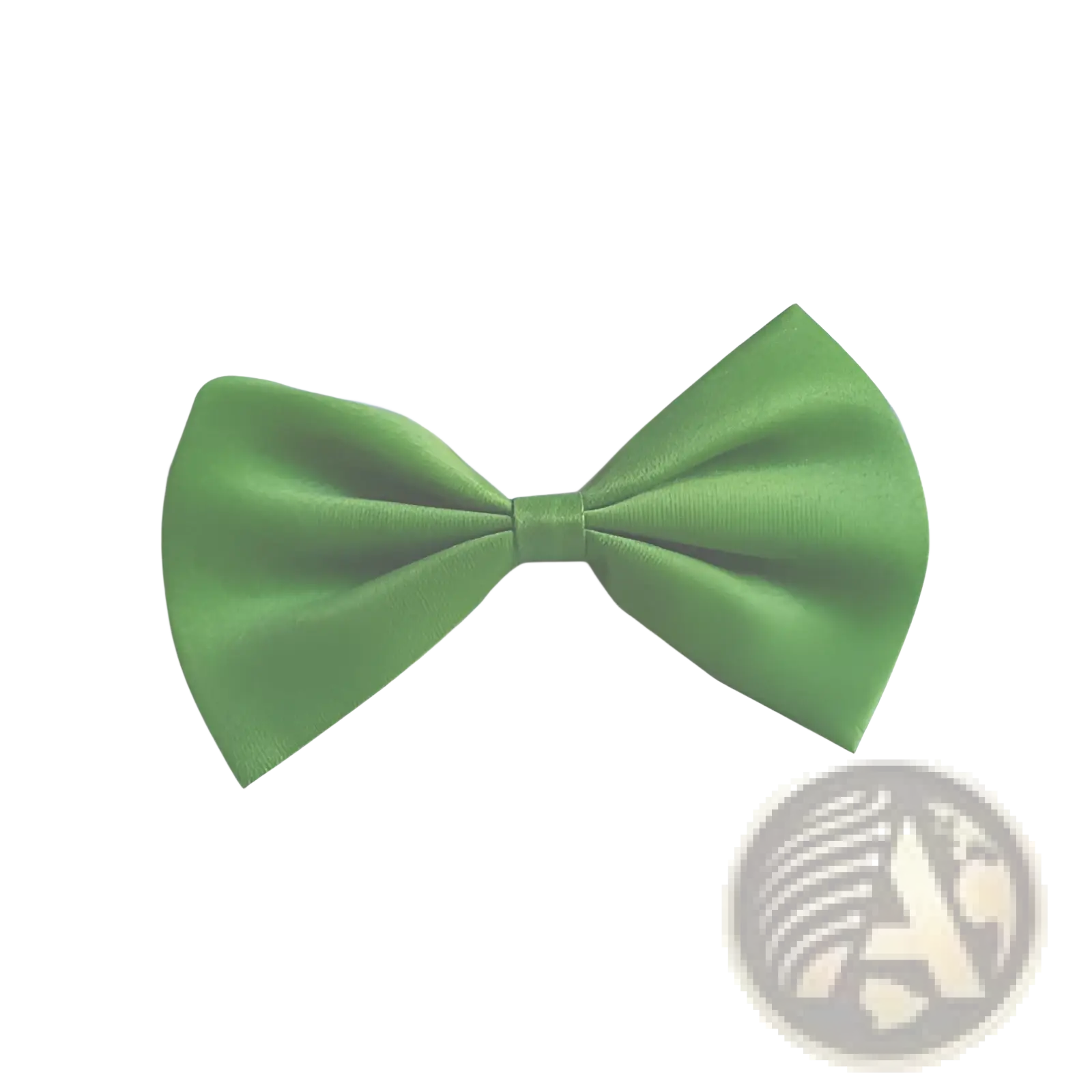 Adjustable solid color bow pet collar featuring a solid green satin bow tie with a smooth glossy finish and symmetrical design