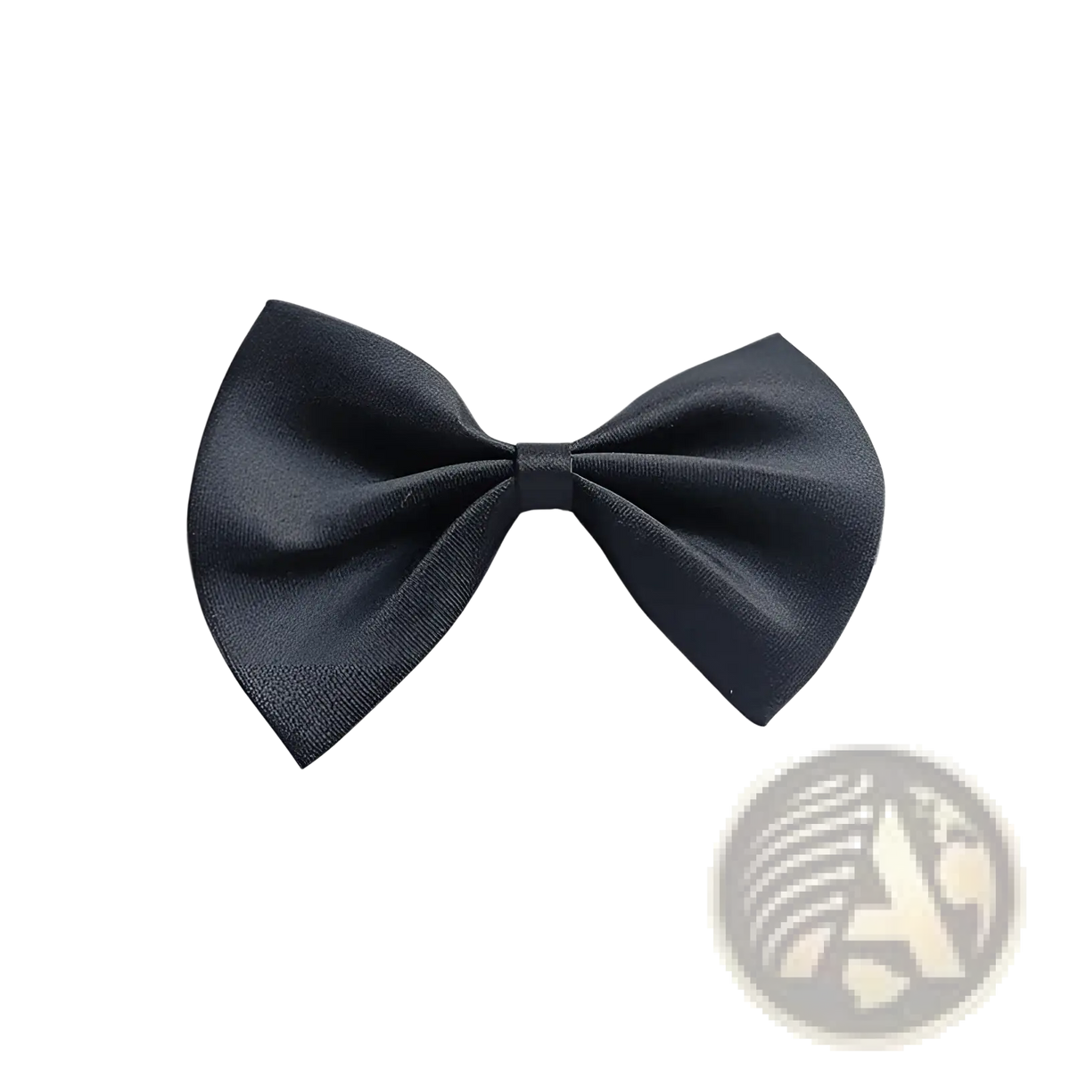 Adjustable solid color bow pet collar featuring a black satin bow tie with a smooth glossy finish and symmetrical design