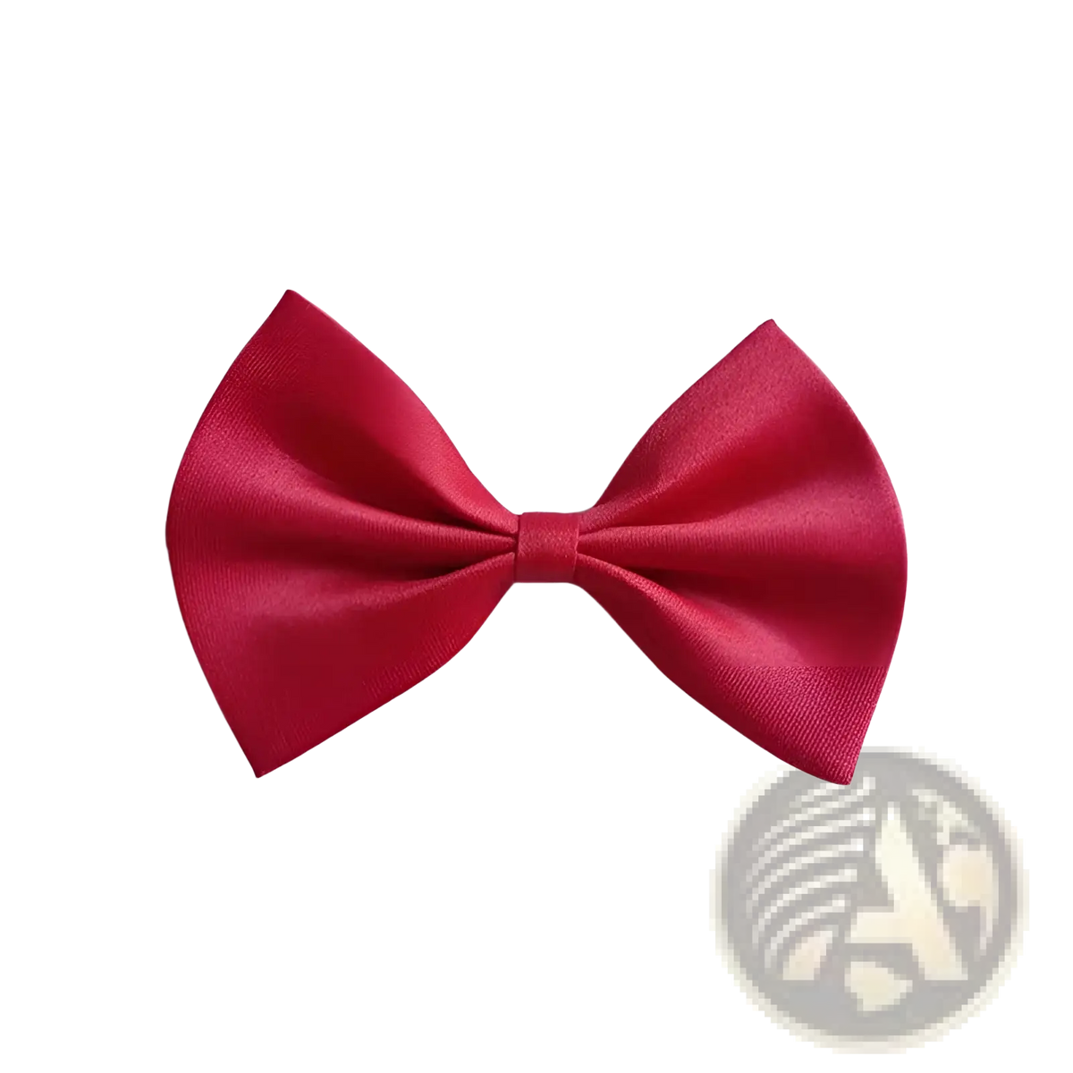 A vibrant red satin adjustable solid color bow pet collar with a smooth glossy finish and symmetrical design