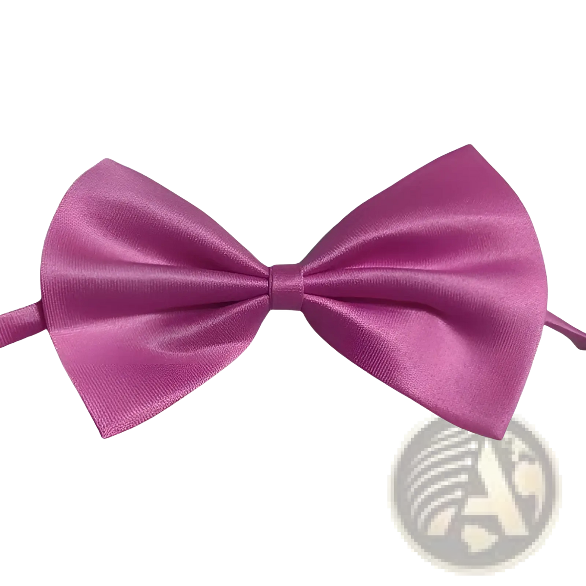 Adjustable solid color pet collar with a sleek vibrant magenta satin bow tie featuring a smooth glossy finish