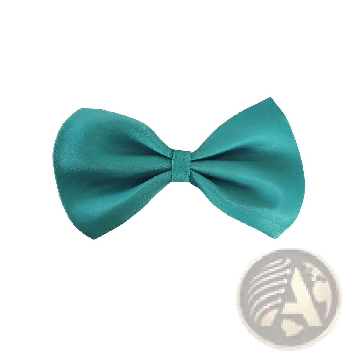 Adjustable solid color bow pet collar featuring a teal satin bow tie with a smooth glossy finish and symmetrical loops
