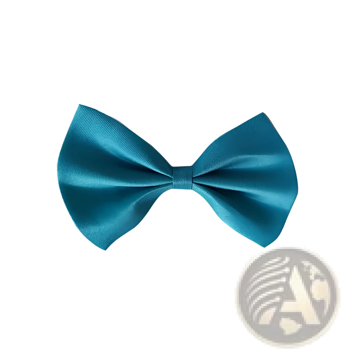 Adjustable solid color bow pet collar in teal satin with a smooth glossy finish and neatly tied loops