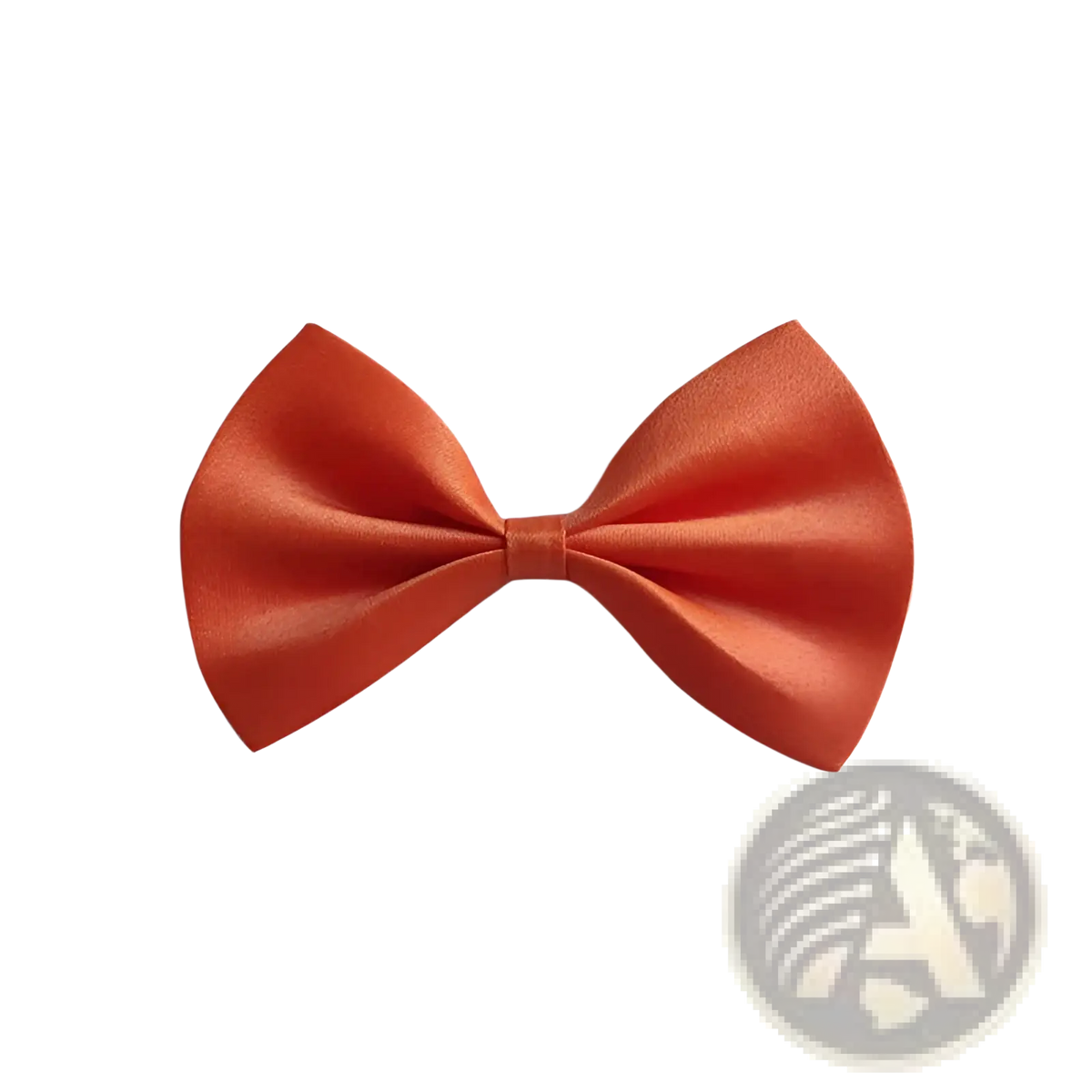 Adjustable solid color pet collar featuring a sleek rust orange satin bow tie with smooth glossy finish and symmetrical design