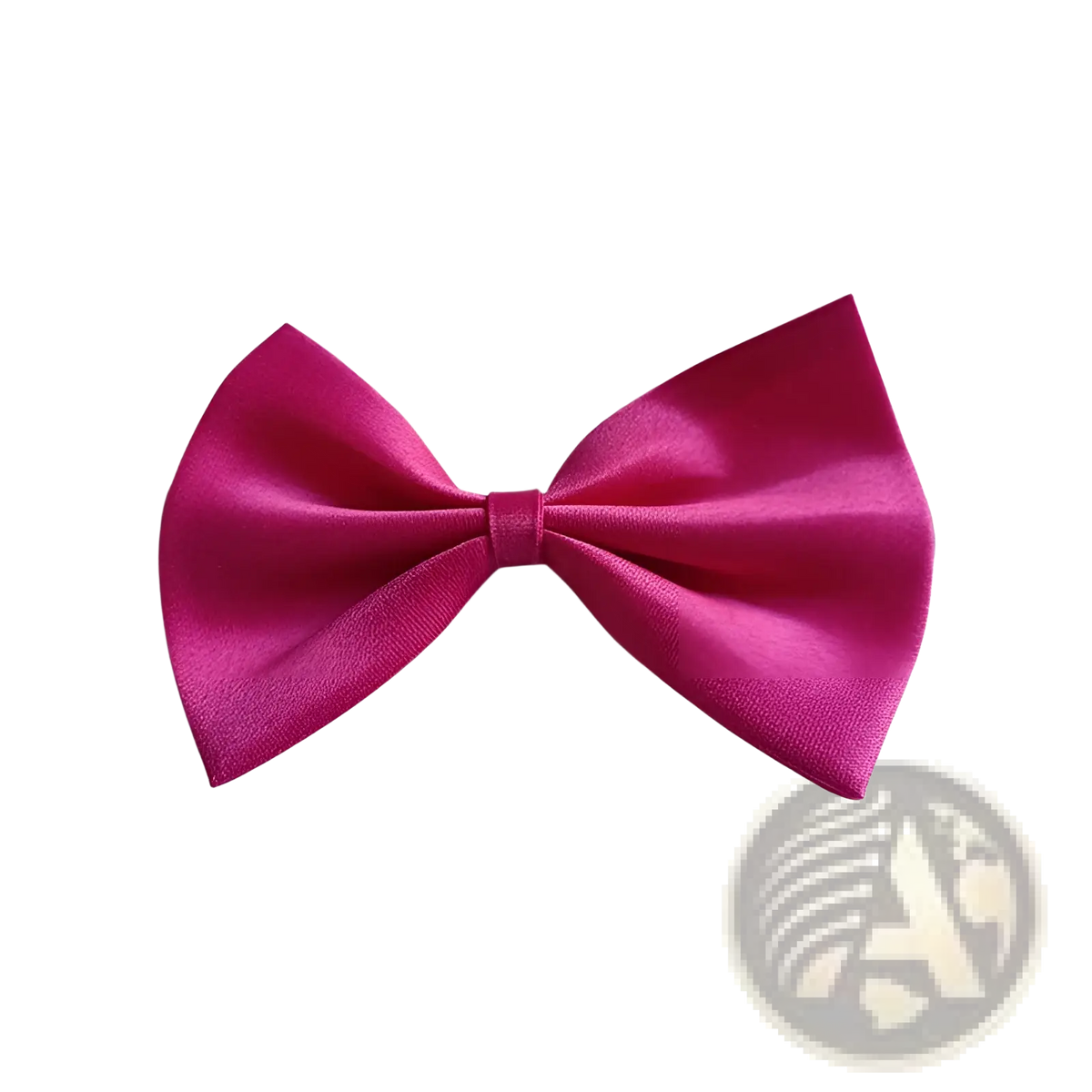 Adjustable solid color pet collar featuring a vibrant fuchsia satin bow tie with a glossy finish and symmetrical design