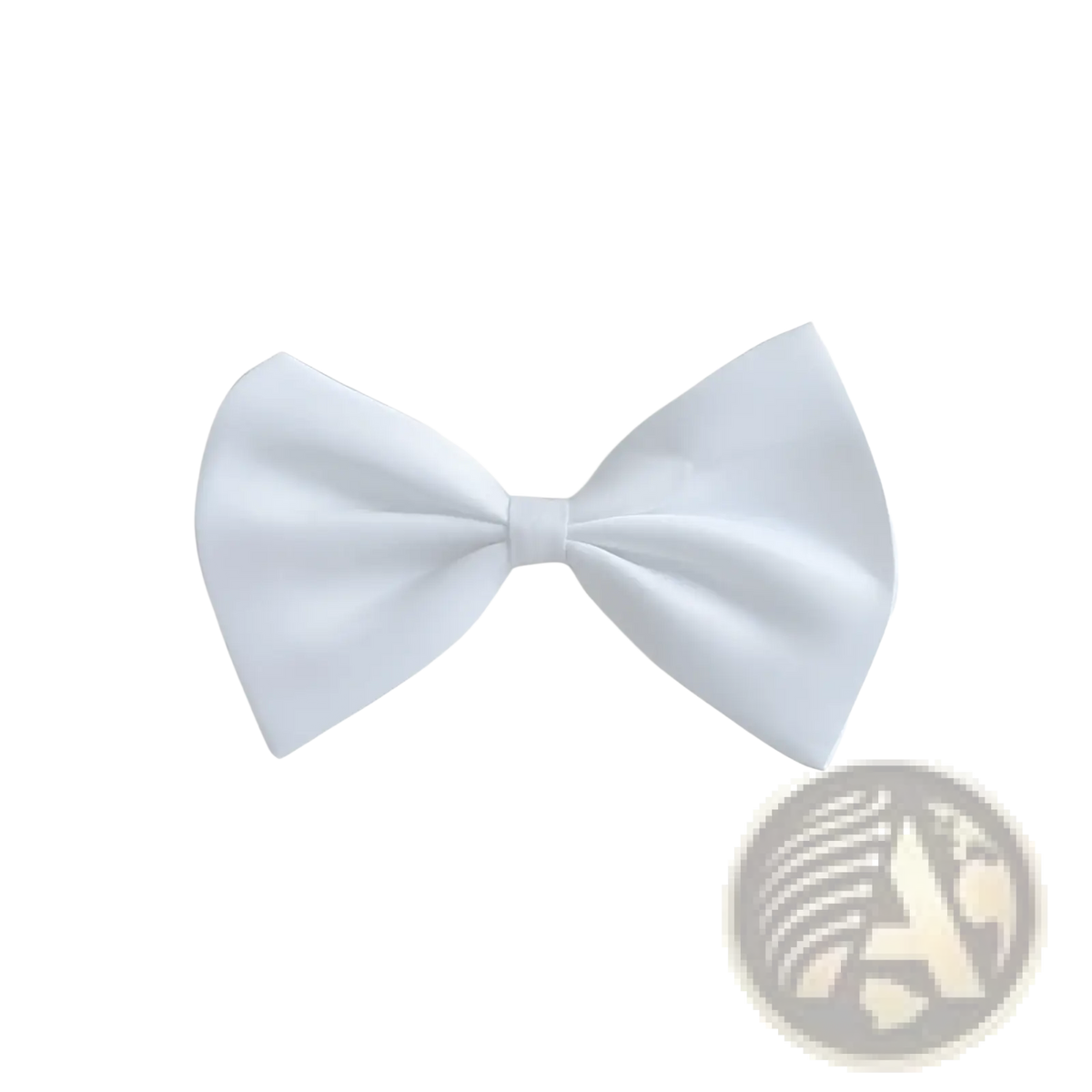 An adjustable solid color bow pet collar featuring a crisp white satin bow tie with a smooth, glossy finish