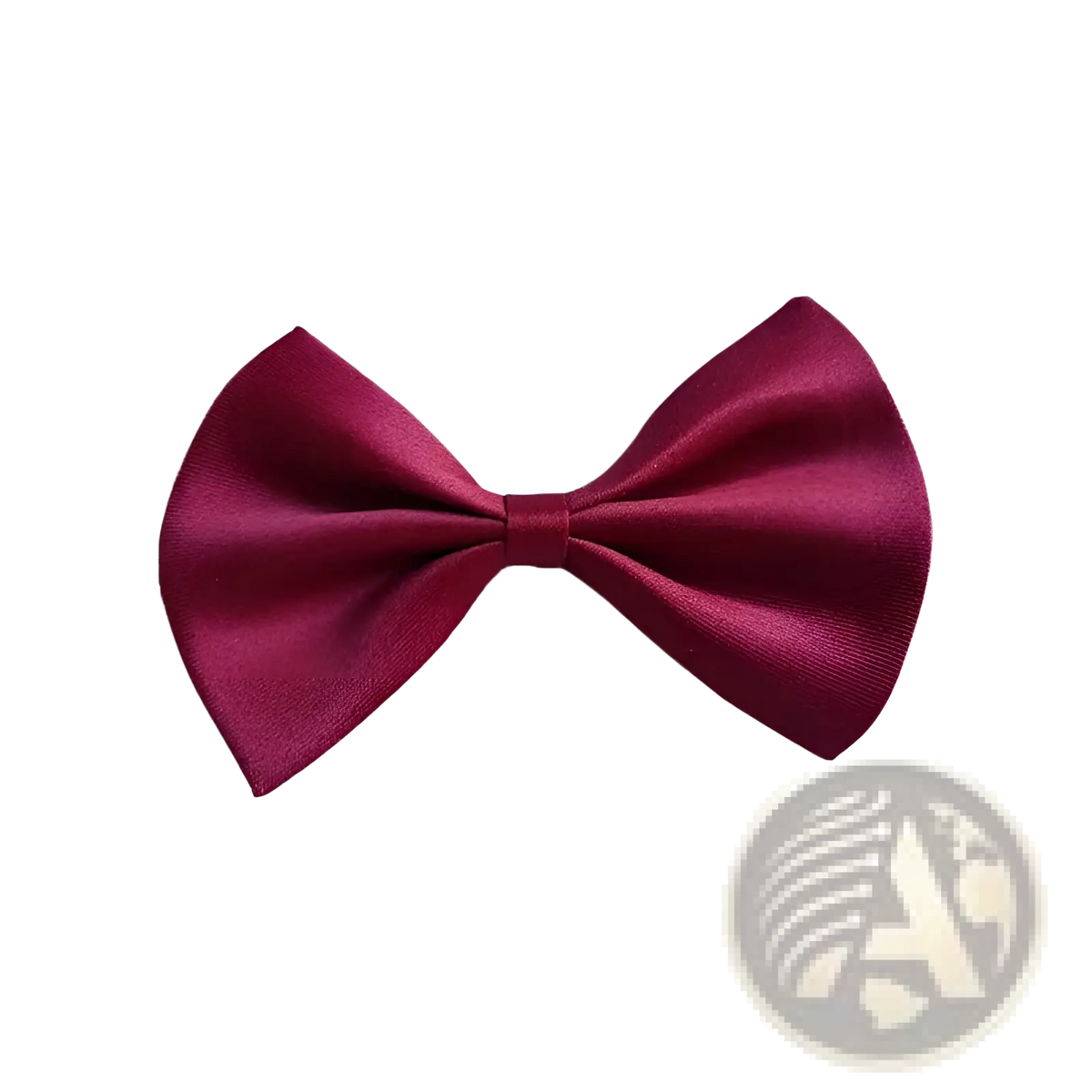 Adjustable solid color bow pet collar featuring a sleek deep burgundy satin bow tie with a glossy finish