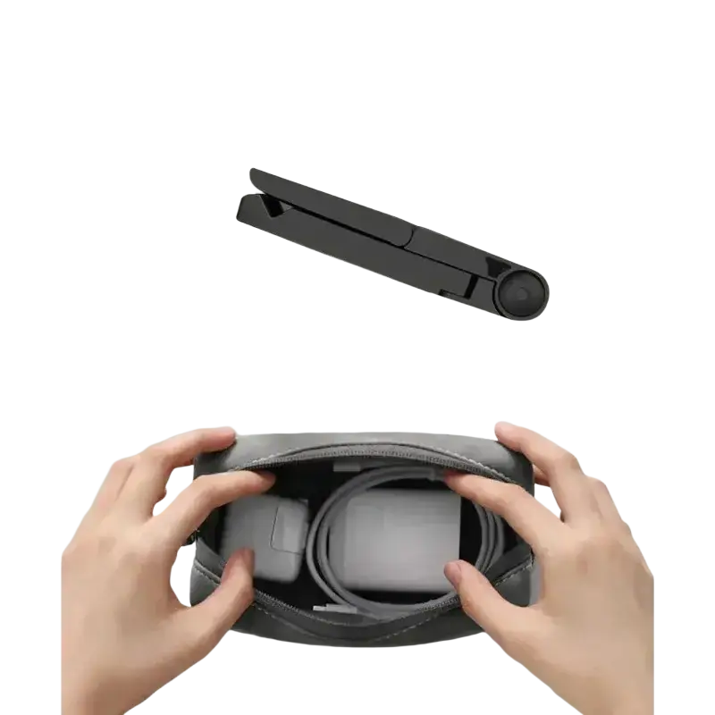 Black portable folding stand holder with adjustable angle for ipad air pro and tablet use