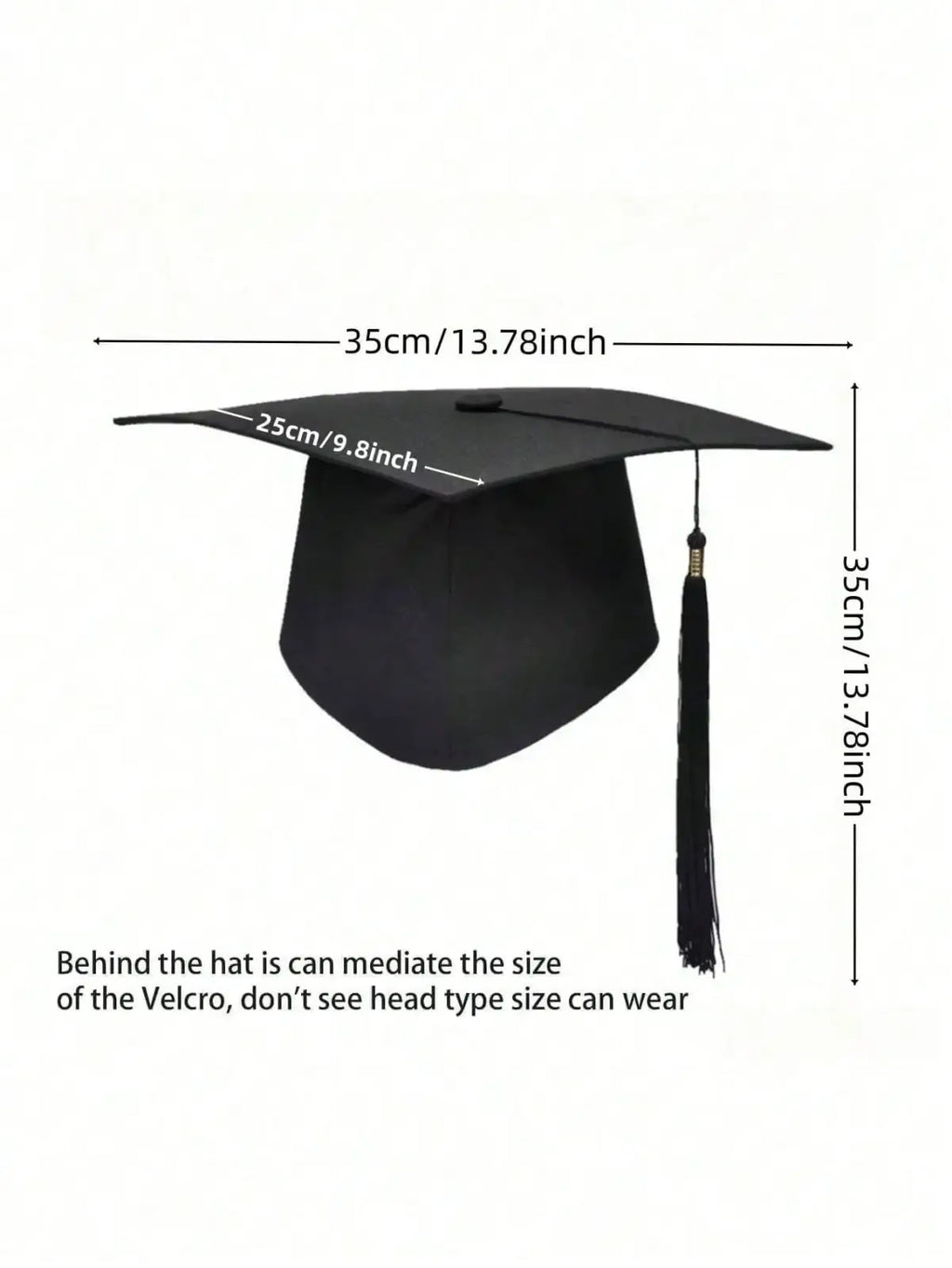 Adult black graduation cap made of fabric with a tassel designed for graduation ceremonies