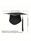 Adult black graduation cap made of fabric with a tassel designed for graduation ceremonies