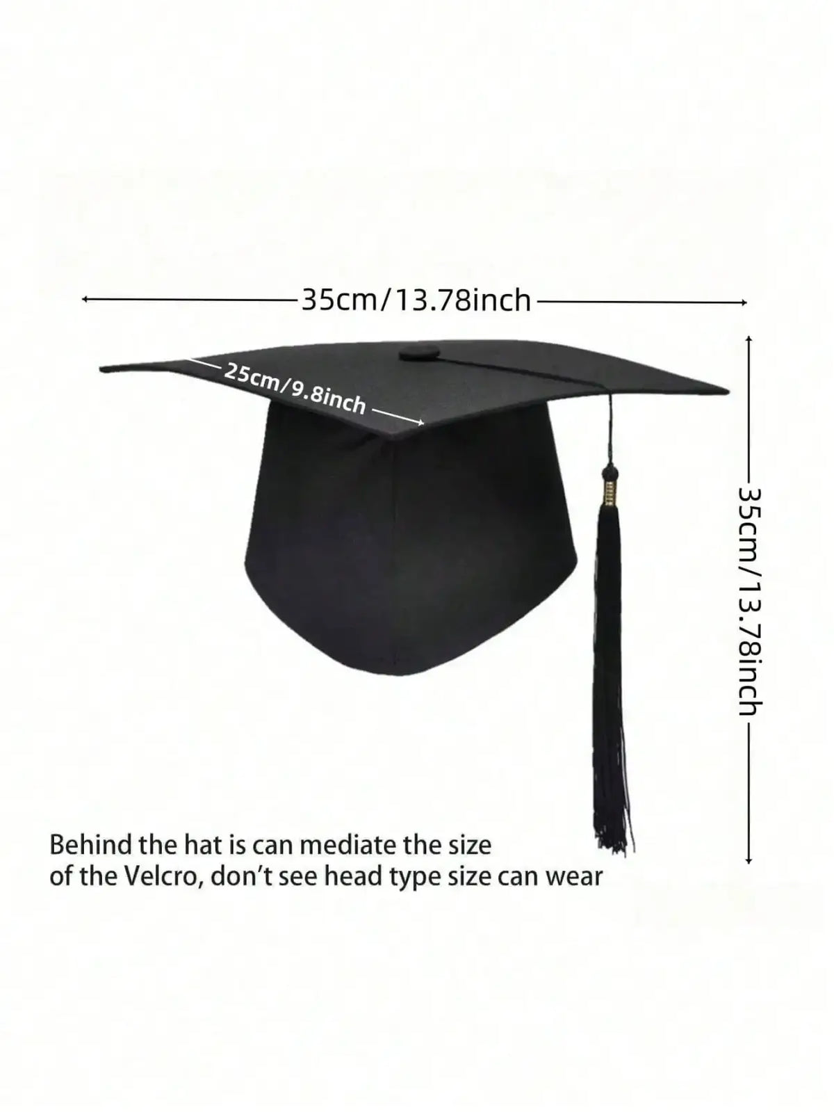 Adult black graduation cap made of fabric with a tassel designed for graduation ceremonies
