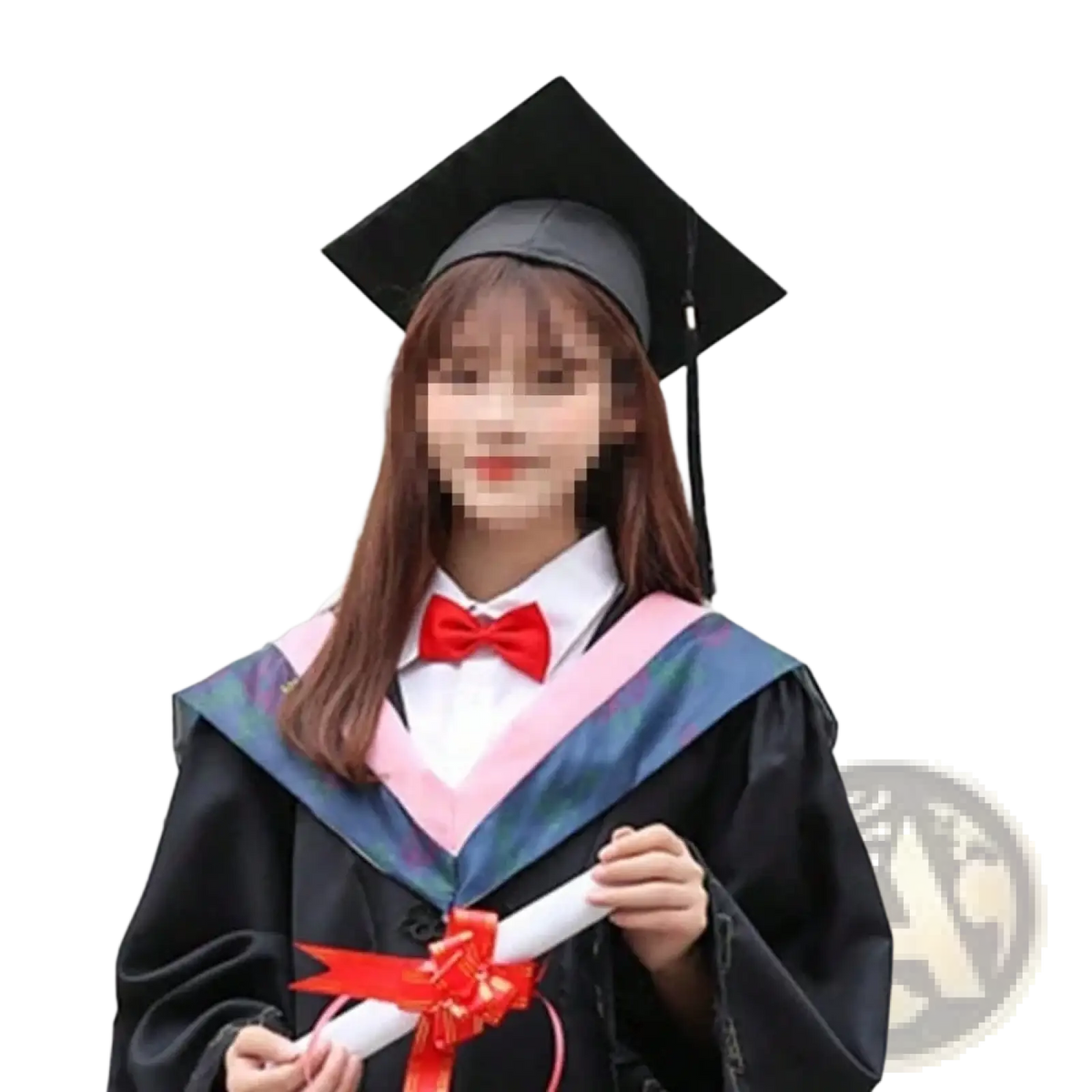 Adult black graduation cap with flat square top and tassel made of fabric for formal academic ceremonies