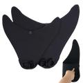 Black neoprene adult mermaid swim fin training flippers with sleek design and three circular foot pockets for secure fit
