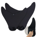 Black neoprene adult mermaid swim fin training flippers with sleek design and three circular foot pockets for secure fit