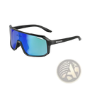 Black scvsn sport sunglasses with gradient blue mirrored uv400 lenses designed for aerodynamic cycling use