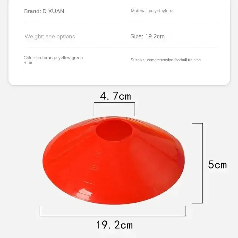 Vibrant red glossy polyethylene agility soccer training cone by d xuan designed for football practice drills