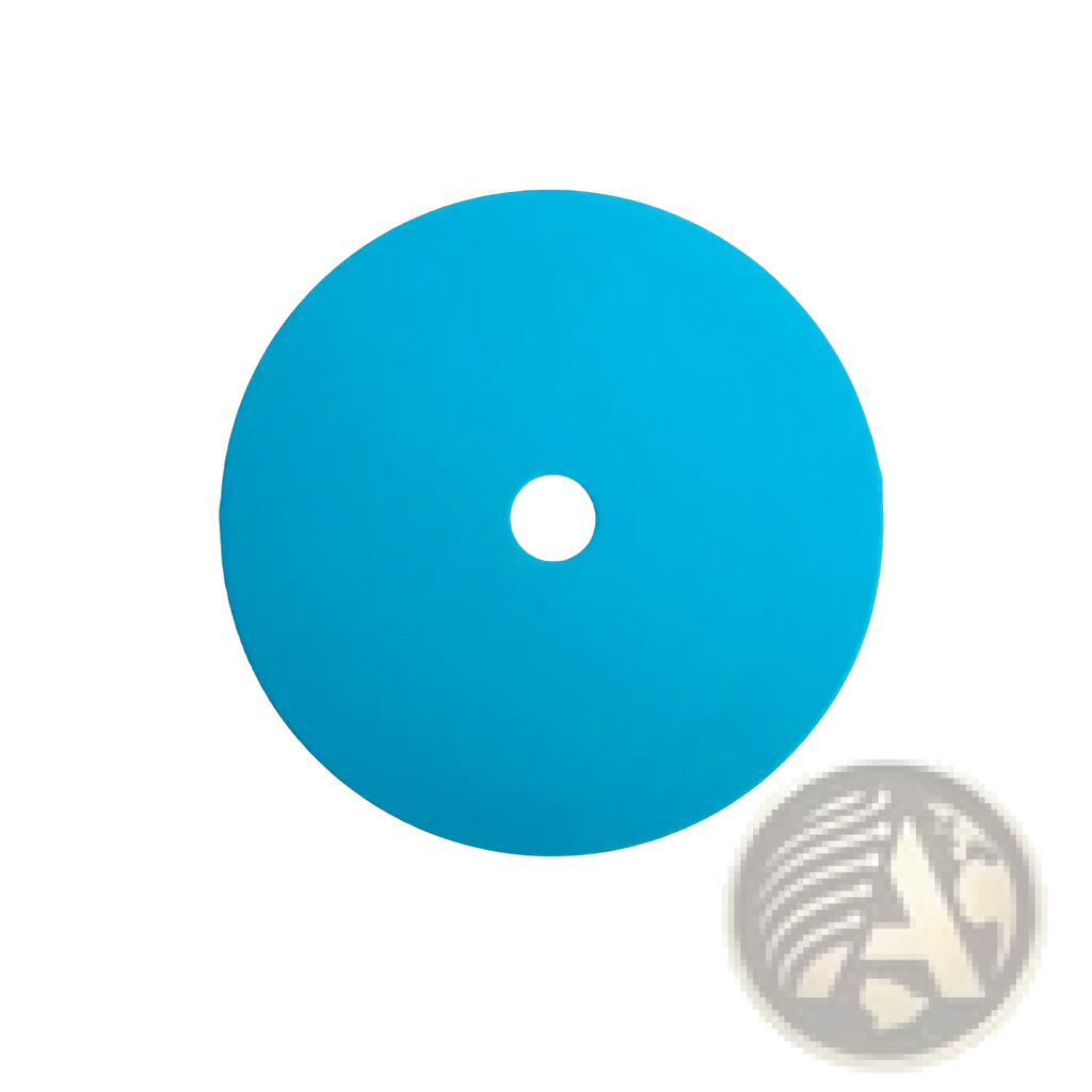 Bright blue circular agility training cone disc with central hole 15.5cm diameter for sports marker use