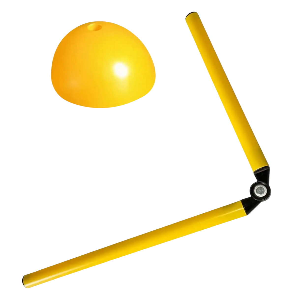 Yellow plastic l-shaped agility training pole with dome cap for soccer agility and agility training equipment