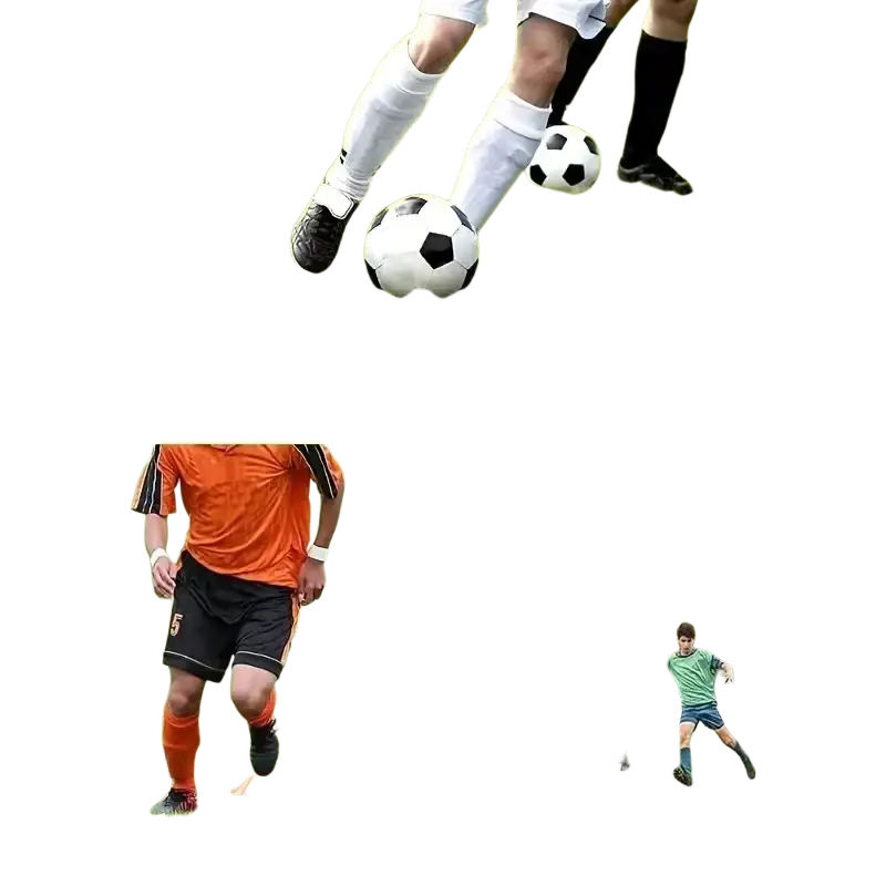 Orange and yellow plastic cone markers included in a portable agility training set for soccer drills and speed ladder exercises