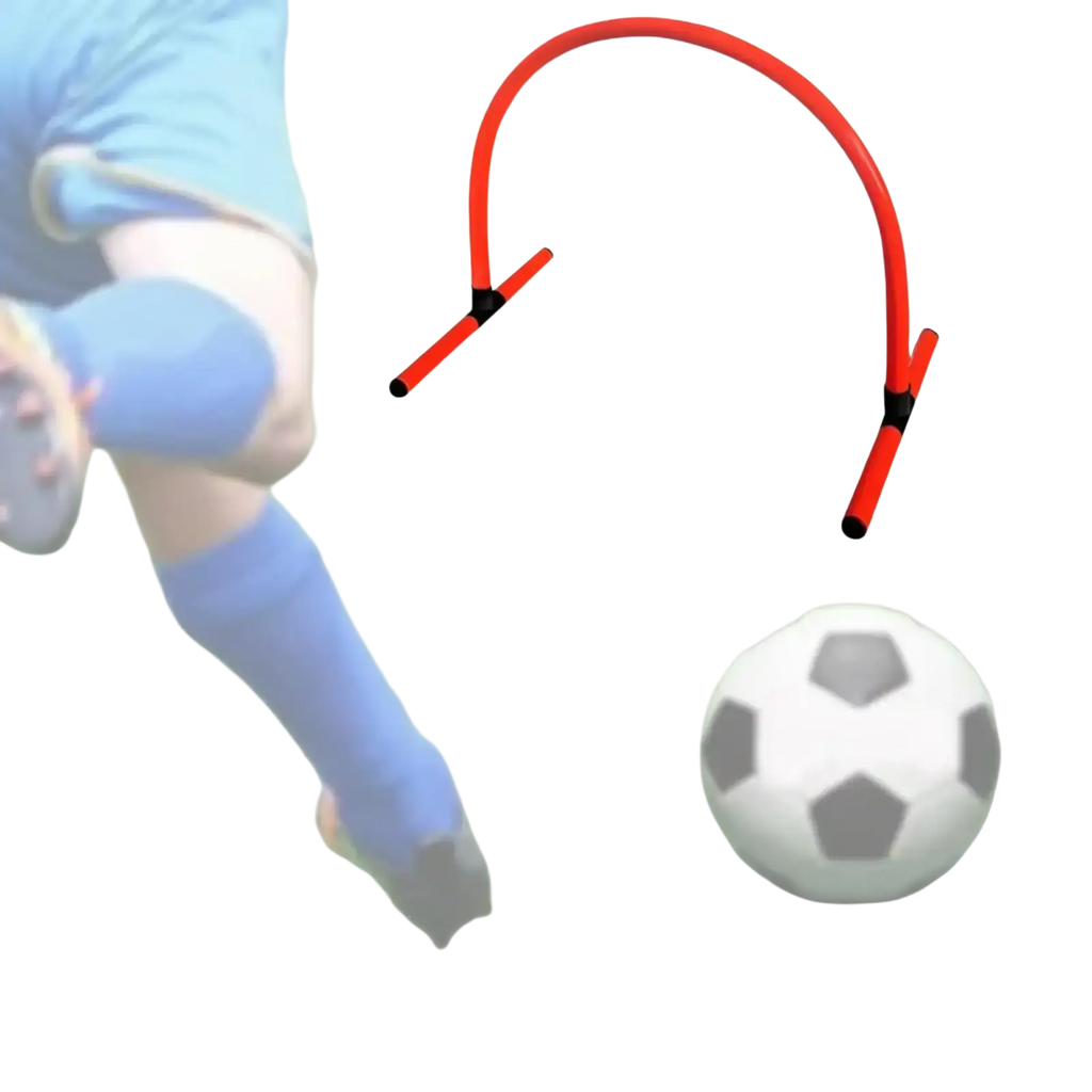 Red plastic pvc soccer training hurdle designed for agility training and training passing drills
