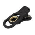 Agnicy 17mm mobile telescope lens phone clip with black plastic clip and brass-colored threaded ring attachment