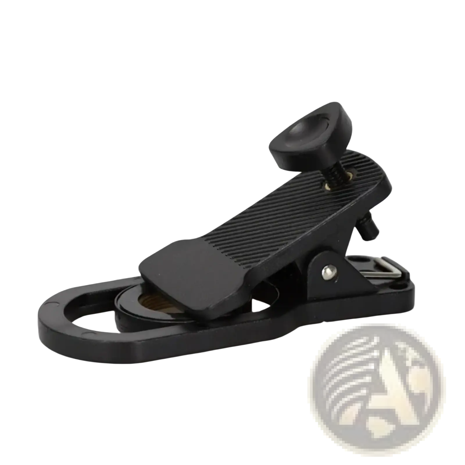 Black plastic camera clip with textured grip and adjustable screw for agnicy 17mm mobile telescope lens phone clip