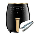 Black and gold Arbaglobal smart touch digital electric air fryer with digital control panel and removable basket