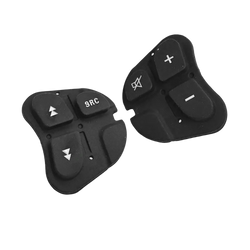 Black plastic alfa 147 steering wheel audio control buttons with white symbols and a 9rc button for 147 156 166 gt models