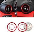 Red metallic air vent trim rings made of aluminum for Alfa Romeo Giulia Stelvio car interior enhancement