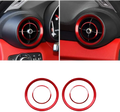 Red metallic air vent trim rings made of aluminum for Alfa Romeo Giulia Stelvio car interior enhancement