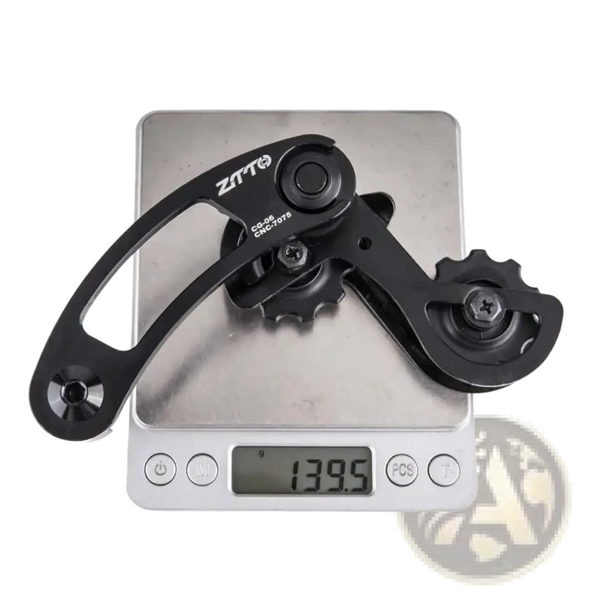 Black ztto cnc-machined aluminium alloy bike chain tensioner stabilizer rear derailleur with angular design and precise teeth