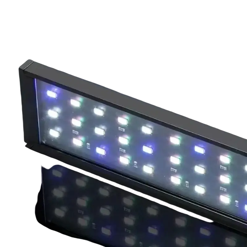 Rectangular fish tank light panel with high-brightness white and blue leds in aluminum alloy frame dc12v full spectrum