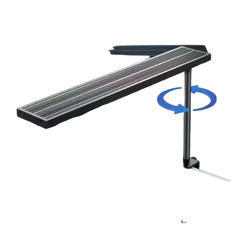Silver aluminum alloy fish tank led light with rotatable design and slatted surface for even dc12v full spectrum illumination