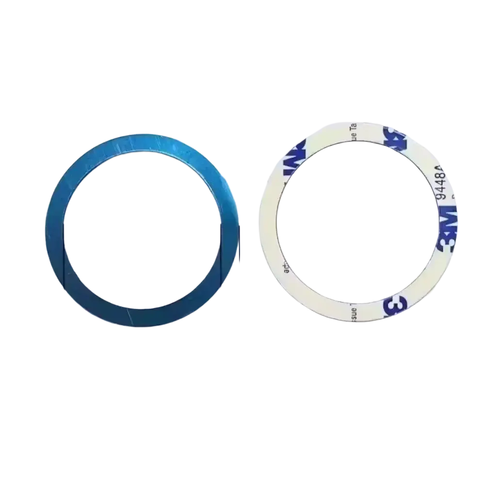 Blue and beige 3m adhesive circular gaskets measuring 45mm by 55mm for aluminum alloy magnetic phone holder stand